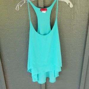 Flowy turquoise chiffon tank